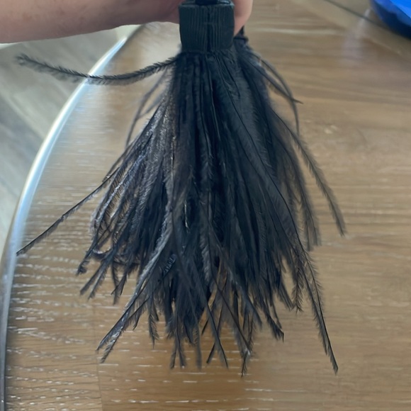 PRADA Piume Feather Satin Black Ostrich bag w/ auth card, rare/collectible - Picture 5 of 12